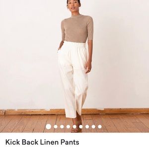 Final sale! Aday Kickpack Linen Pants in Coconut M
